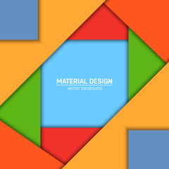Vector material design background. Abstract creative concept layout template. For web and mobile app, paper art illustration design. style blank, poster, booklet. Motion wallpaper element. Flat ui.