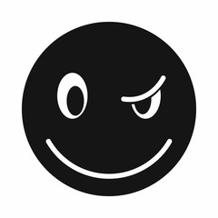 Eyewink emoticon icon, simple style
