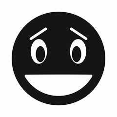 Confused emoticon icon, simple style