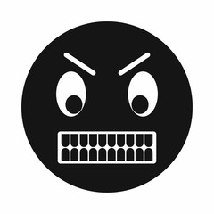 Angry emoticon icon, simple style