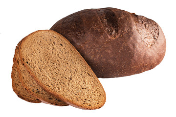 Loaf of rye bread with slices