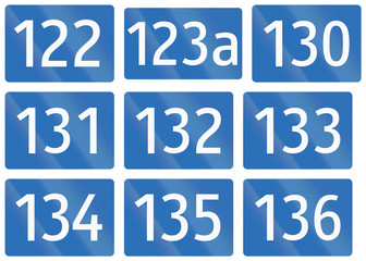Collection of Signs of Bundesstrassen (Federal Roads) in Austria