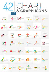Fototapeta premium Collection of chart logos