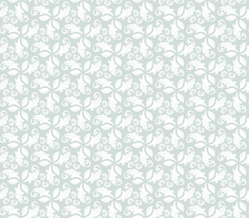 Floral vector light ornament. Seamless abstract classic pattern with flowers