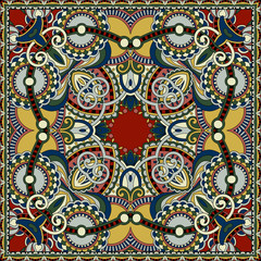 authentic silk neck scarf or kerchief square pattern design in u