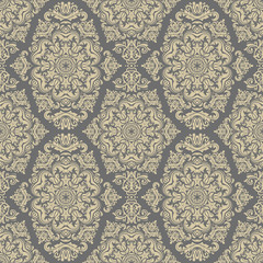 Oriental golden classic pattern. Seamless abstract background