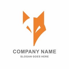 Fox Head Silhouette  Application Vector Logo Template