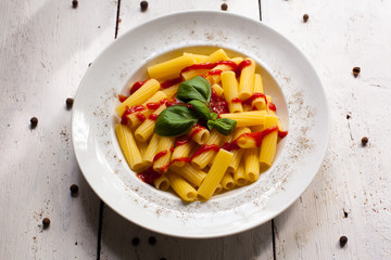 Pasta dish on the plate