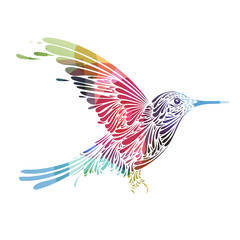 Naklejki  ptak kolorowy kształt graficzny