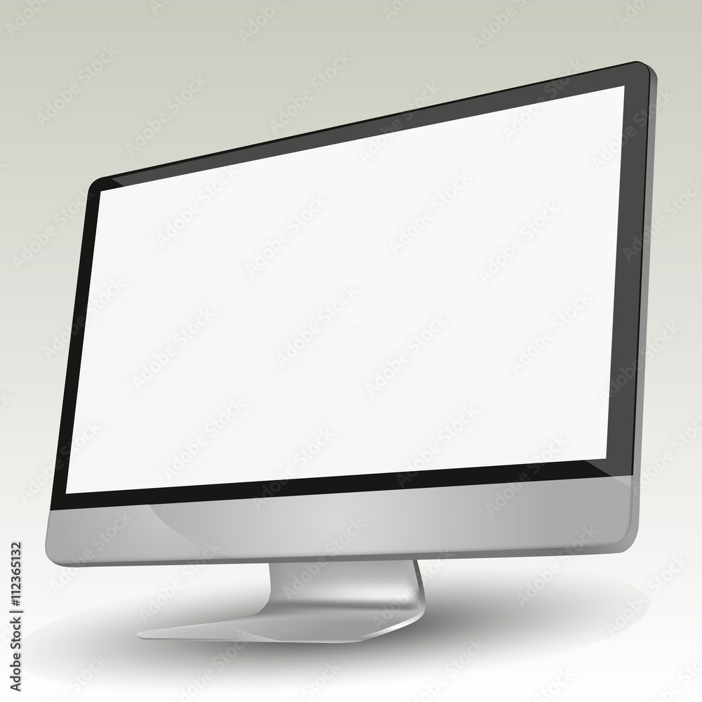 Poster Computer display isolated on white. Vector eps10