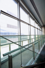 Modern building interior glass windows