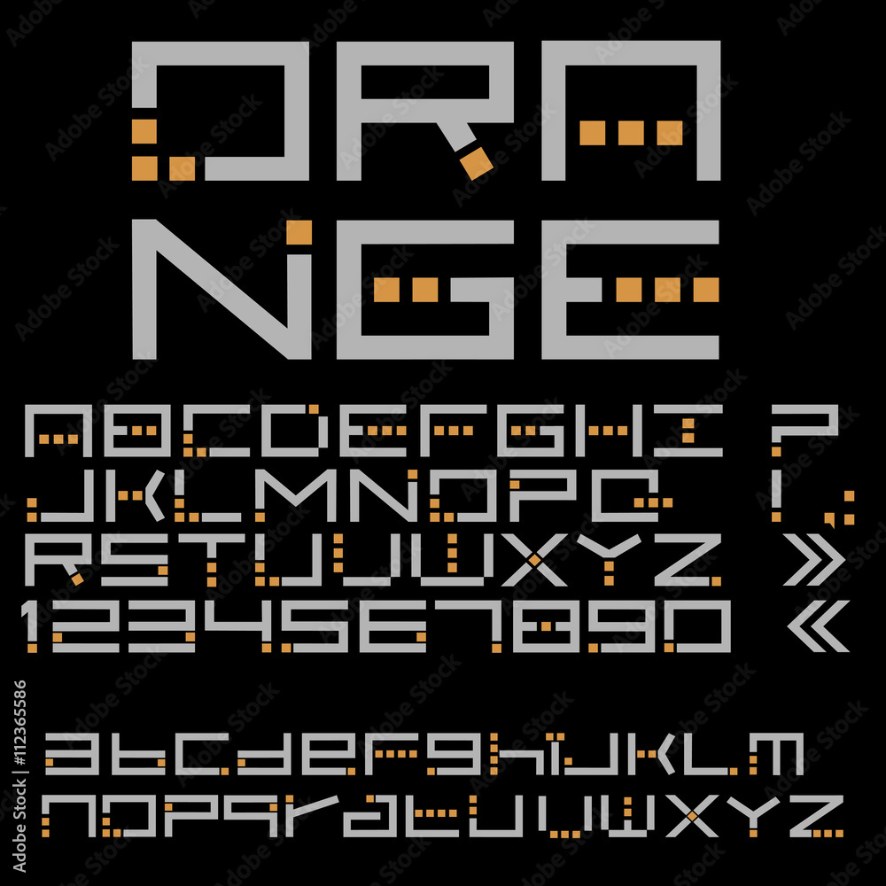 Fototapete digital style - font, numbers and punctuation marks