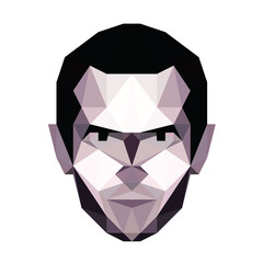 Abstract vector polygonal portrait of man. Low poly portrait