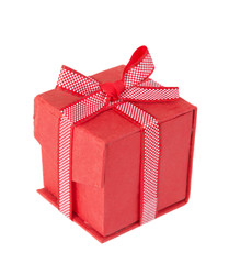 Red gift box on a white background