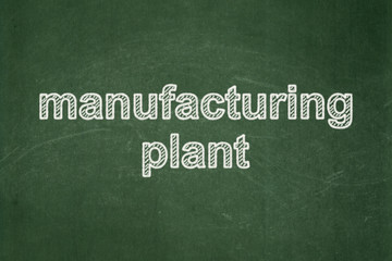 Fototapeta premium Industry concept: Manufacturing Plant on chalkboard background