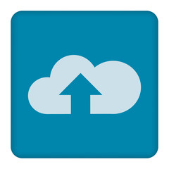 Upload from cloud icon. Upload button. Flat design style.