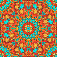 Seamless pattern. Decorative pattern in beautiful bright colors. Vector illustration