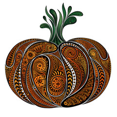 Abstract color vector pumpkin patterns for autumn and Halloween