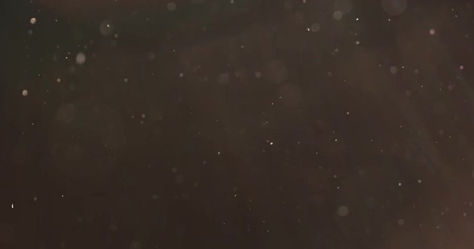 small real dust particles floats over black backgound, 4k prores footage