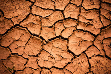 Cracked soil ground