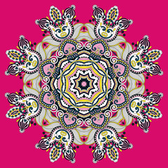 mandala, circle decorative spiritual indian symbol of lotus flow