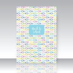 Back to school, notebook cover, seamless pattern included