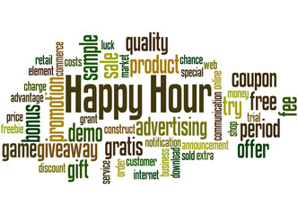 Fototapeta premium Happy Hour, word cloud concept 3