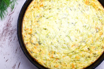 casserole vegetables, cheese and zucchini