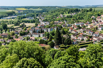 Fototapeta na wymiar View of Provins medieval city from Cesar tower. France.