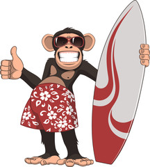 Funny monkey surfer © Andrey1005