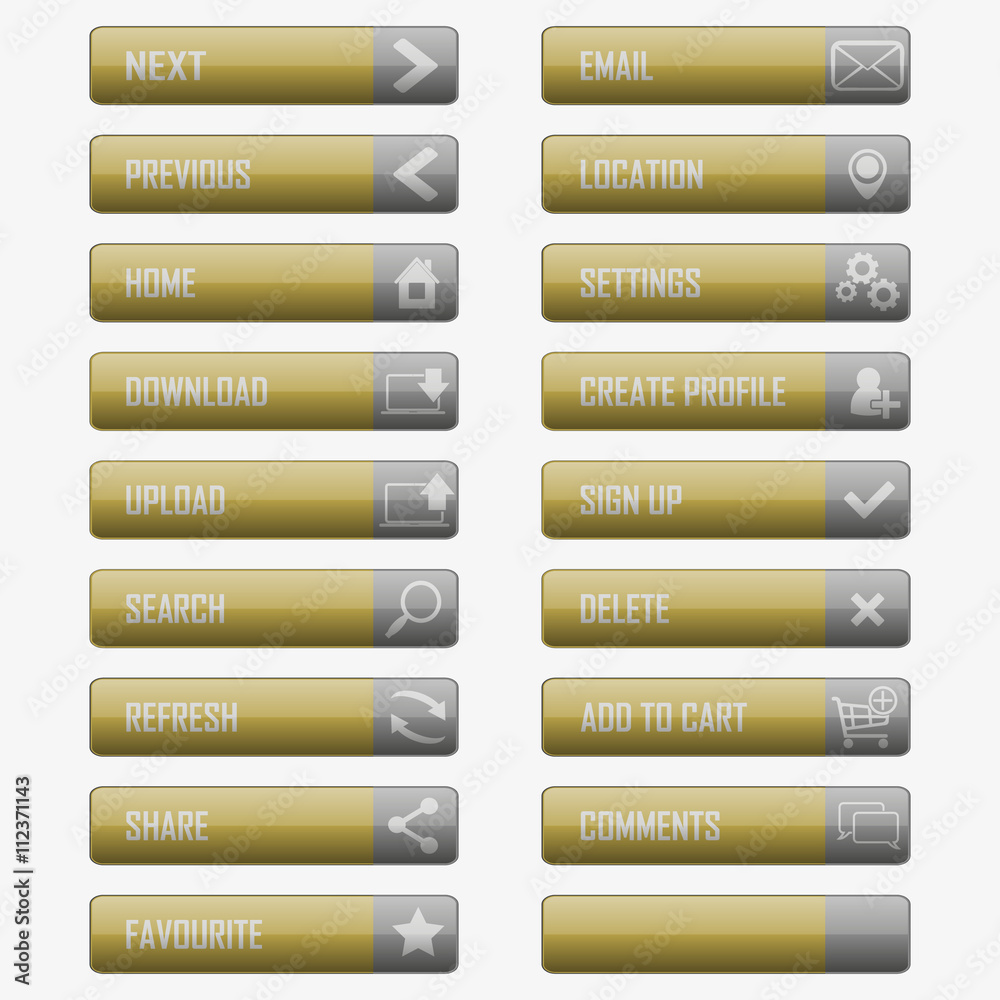 Poster Flat Web Buttons Collection