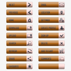 web button set with icons