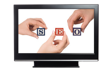 plasma or lcd television with seo concept