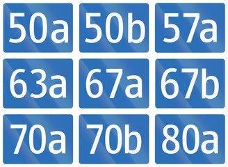Collection of Signs of Bundesstrassen (Federal Roads) in Austria