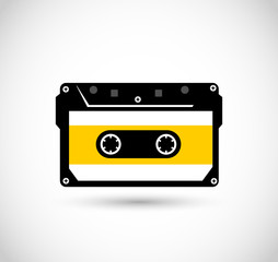 Casette, tape illustration, icon vector 