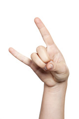 rock on hand sign