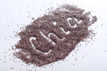 Superfoods. Dry chia seeds.