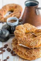 Turkish bagels with sesame seeds.