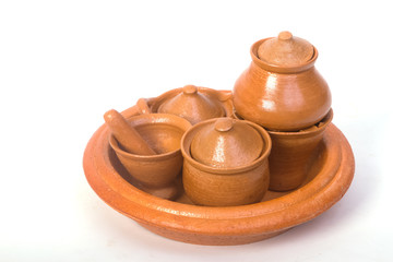 Miniature clay pottery Thai handicraft souvenir in koh Kret isla