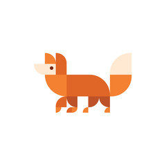 Fox animal orange design illustration logo trends modern flat icon