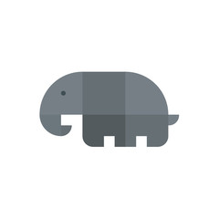 Elephant geometric logo illustration drawn from the squares with flat style