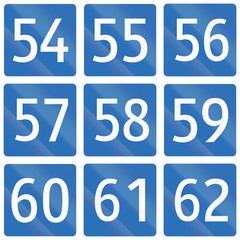 Collection of Signs of Bundesstrassen (Federal Roads) in Austria