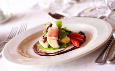 Parma ham and melon salad