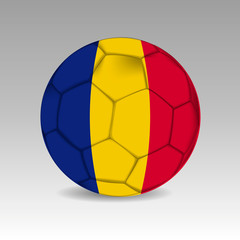 design soccer ball flag of Romania. vector illustration