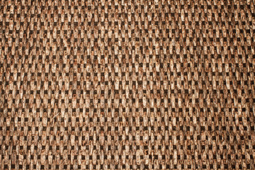 Brown bamboo straw mat for background and texture