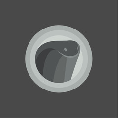 Snake cobra animal into flat illustration in monochrome modern trends logo