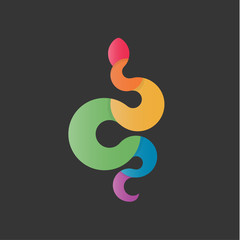 Color gradients snake in modern high-quality design logos drawn from the geometric rings