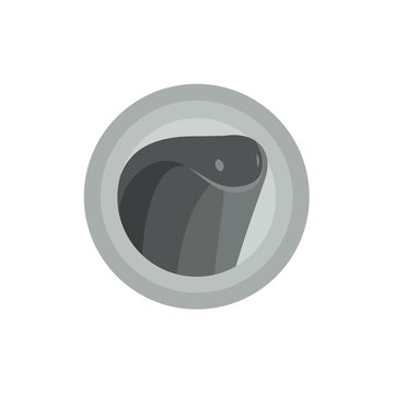 Snake cobra animal into flat illustration in monochrome modern trends logo