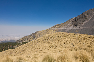 Volcano Nevada de Toluca with lakes inside crater in Mexico