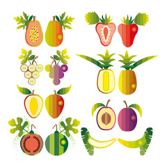 Illustration set of fruit